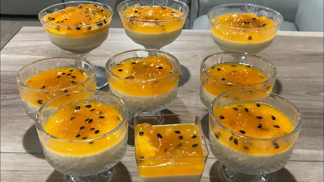 Receita Russa: Panna-Cotta com maracujá de manga 🥭 Panna-kott com mango marakuya. 11 *