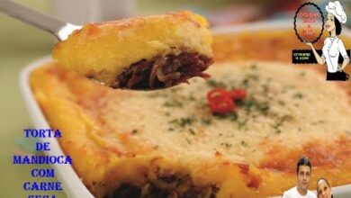 Torta de aipim com carne seca