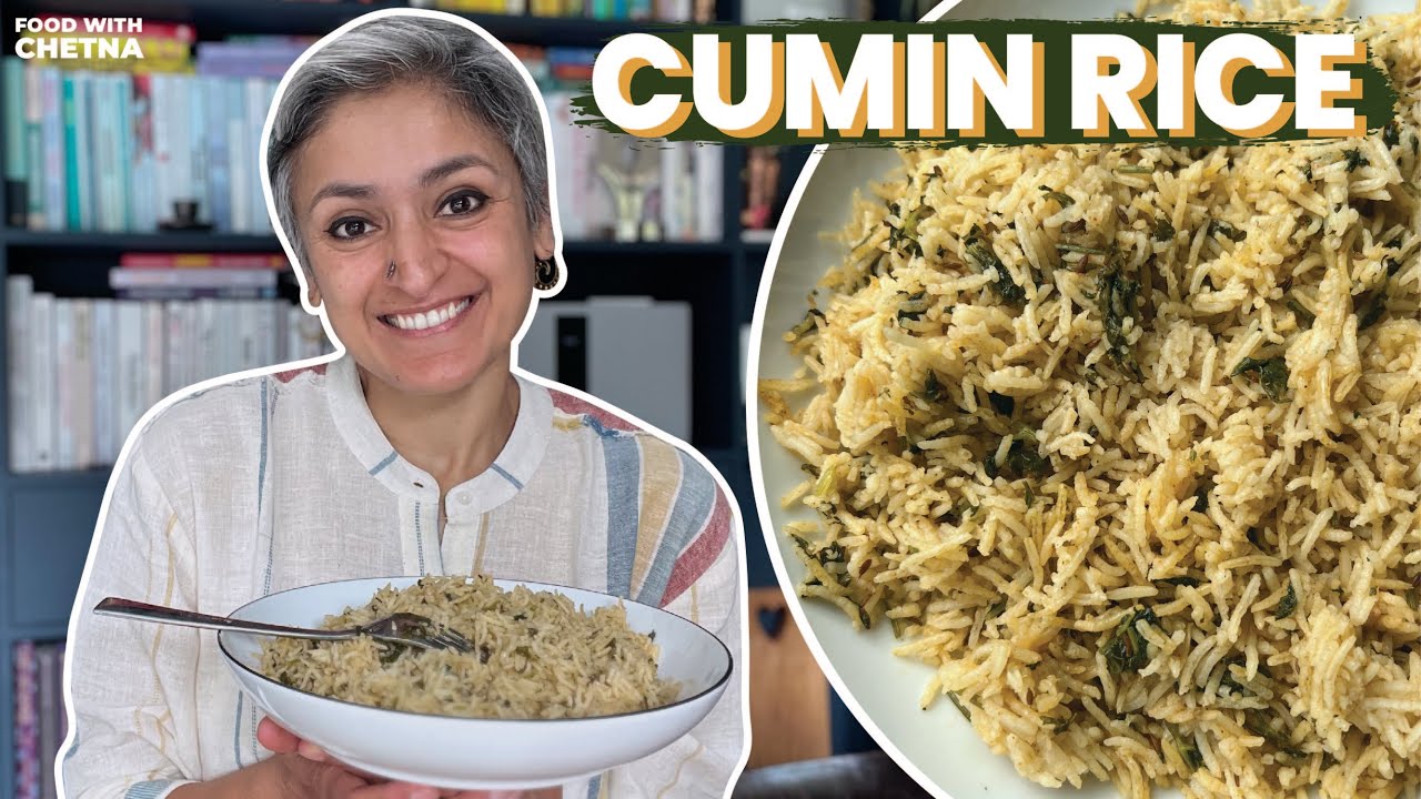 Receita Indiana: Arroz de cominho final | Receita perfeita de arroz jeera | Comida com chetna 11 Jeera Rice